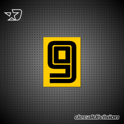 Reflective Number Sticker 9 - Inline